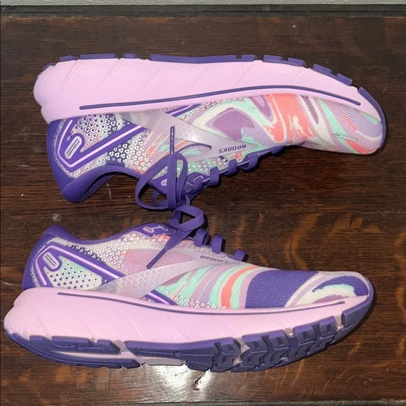 Brooks Women's Athletic Shoes - Ghost 14. Purple and Pink swirls - Picture 7 of 10